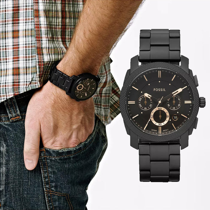 Montre Machine chronographe en acier inoxydable Noir FS4682