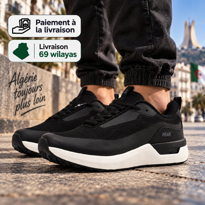 PEAK Walking Shoes, Black/White