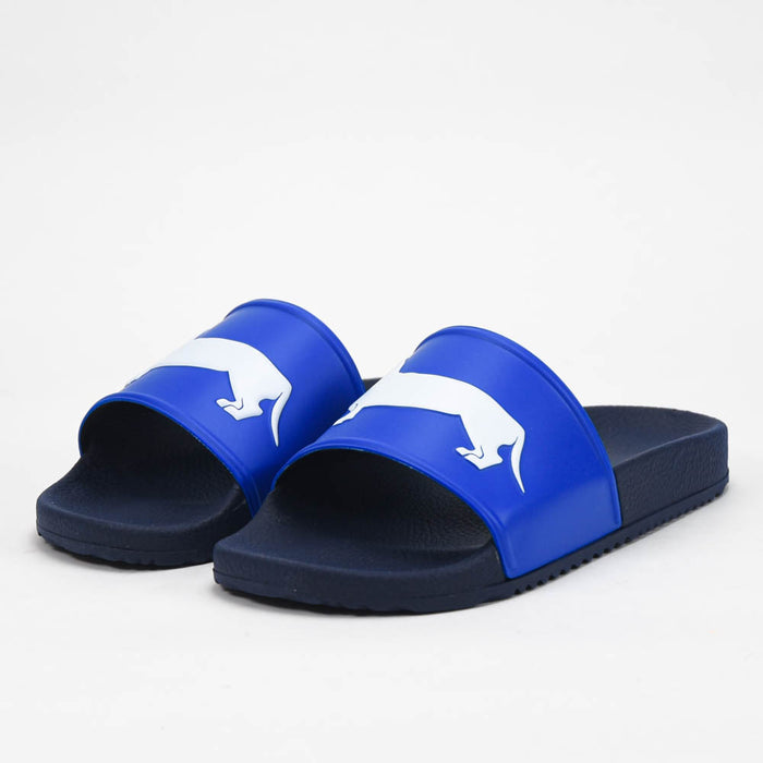 CIABATTA UOMO EVA - LOGO BLU - BIANCO