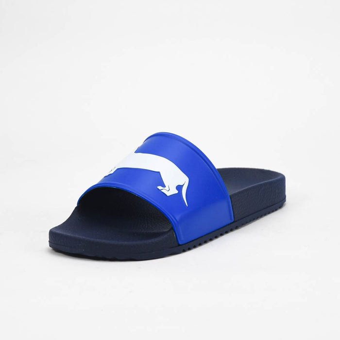 CIABATTA UOMO EVA - LOGO BLU - BIANCO