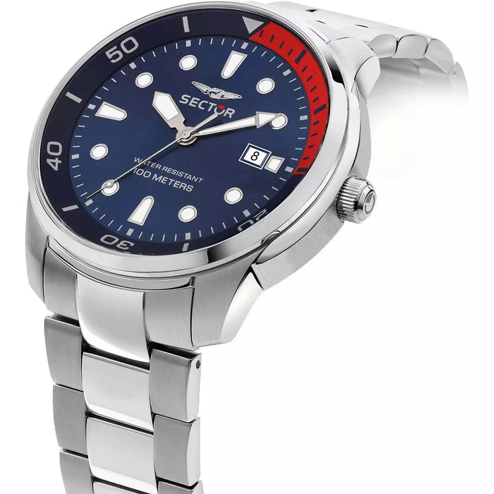 Montre Homme SECTOR Oversize R3253102029 - Acier Inoxydable Bleu, Quartz, Étanche 100M