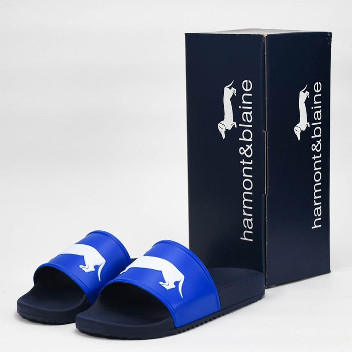 CIABATTA UOMO EVA - LOGO BLU - BIANCO