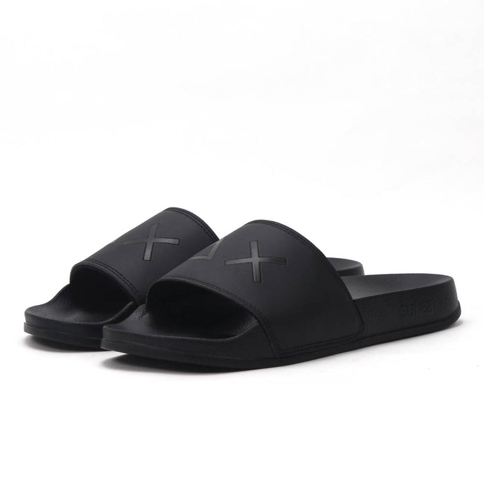 SUN68 Logo Black Slippers