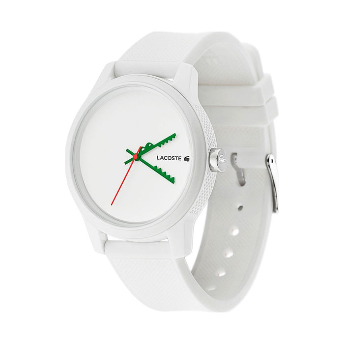 Lacoste Montre Analogique à Quartz pour Homme avec Bracelet en Silicone Blanc