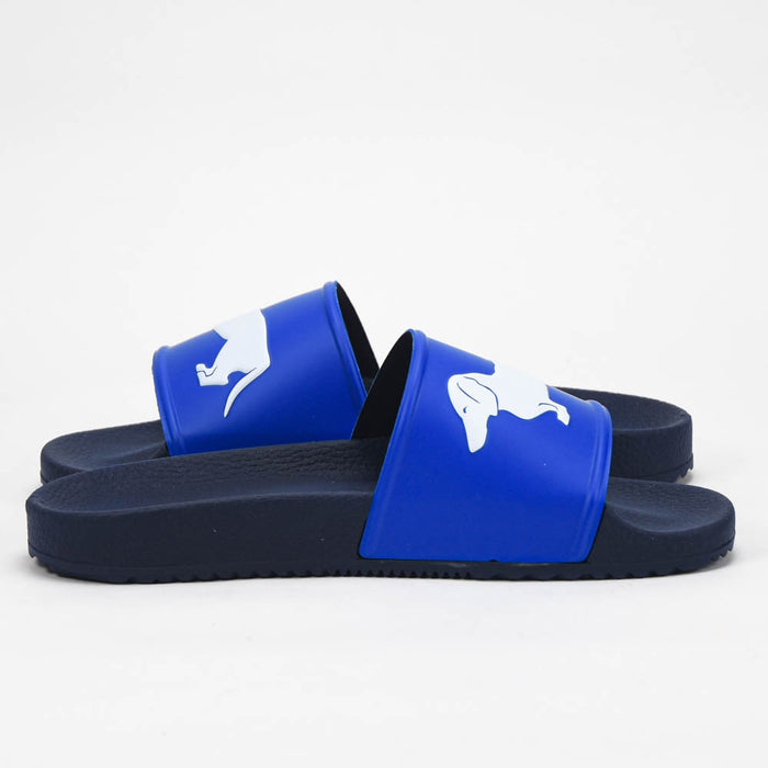 CIABATTA UOMO EVA - LOGO BLU - BIANCO