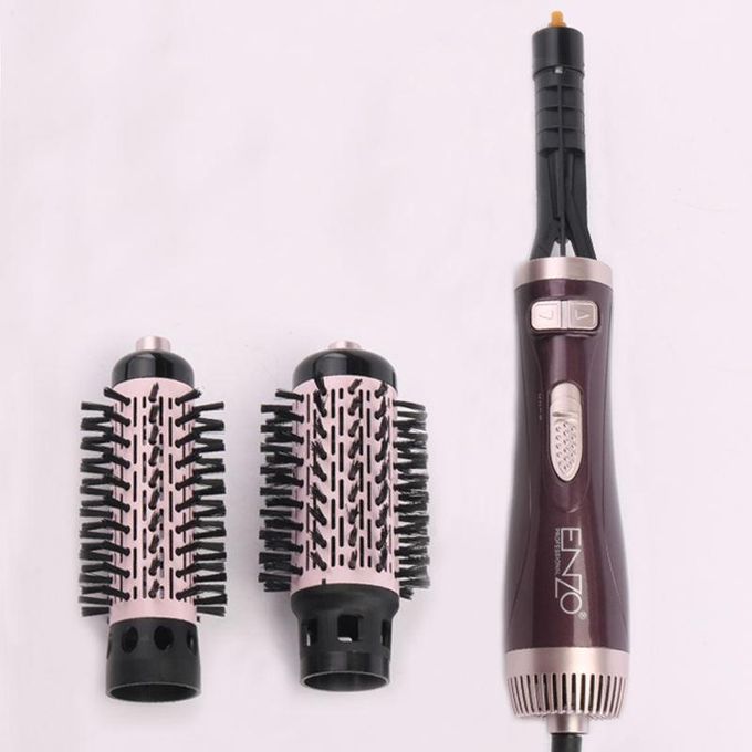 ENZO PROFESSIONAL Brosse chauffante Lissante Rotative 2IN1 En Brushing Volume Céramique
