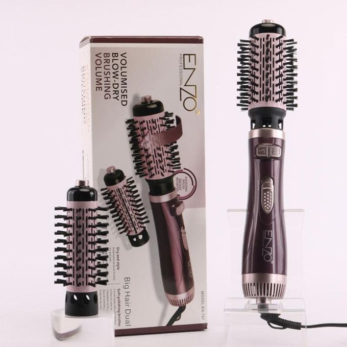 ENZO PROFESSIONAL Brosse chauffante Lissante Rotative 2IN1 En Brushing Volume Céramique