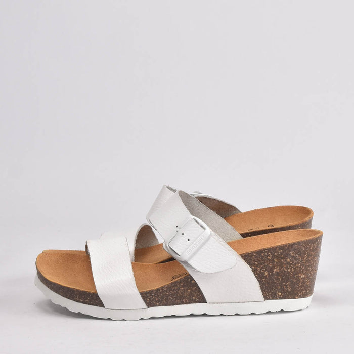 BIRK CUIR BLANC GRAIN
