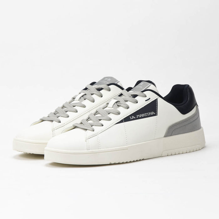 La Martina Cup Leather Sneakers White Blue