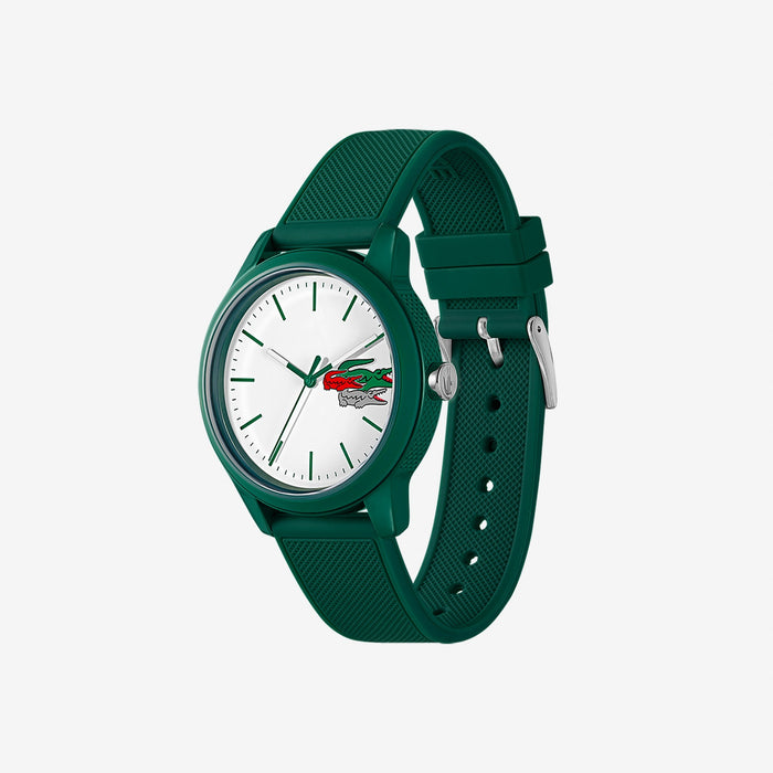 Montre Lacoste.12.12 Holiday à 3 aiguilles - Modèle blanc avec bracelet vert en silicone