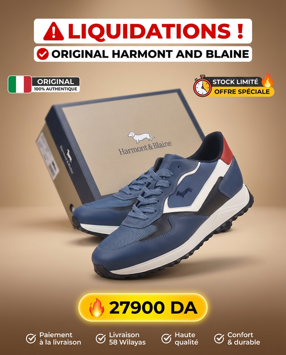 HARMONT AND BLAINE SCARPA UOMO CALF AZZURRO