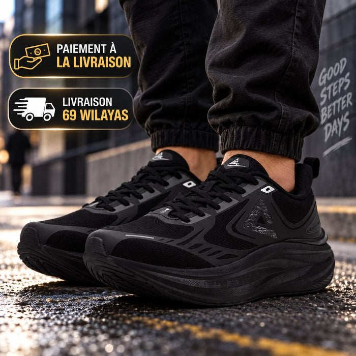 PEAK Taichi Cushion Running Shoes, All Black