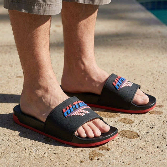 HI TEC HERITAGE SLIDE BLACK RED BLUE