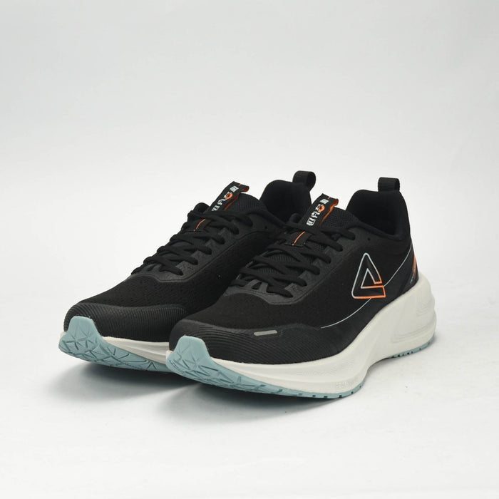 PEAK CUSHION RUNNING SHOES - BLACK/LT.GREY