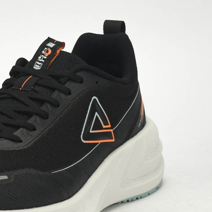 PEAK CUSHION RUNNING SHOES - BLACK/LT.GREY