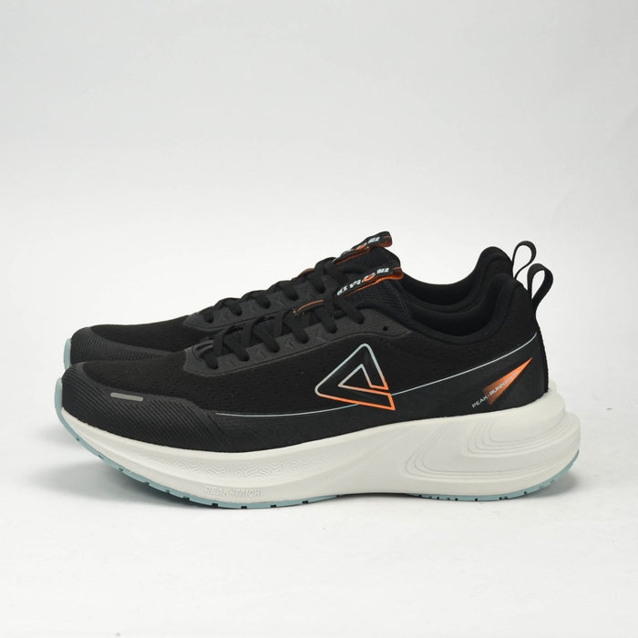 PEAK CUSHION RUNNING SHOES - BLACK/LT.GREY