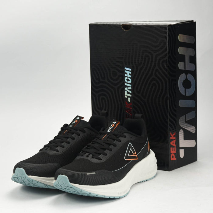 PEAK CUSHION RUNNING SHOES - BLACK/LT.GREY