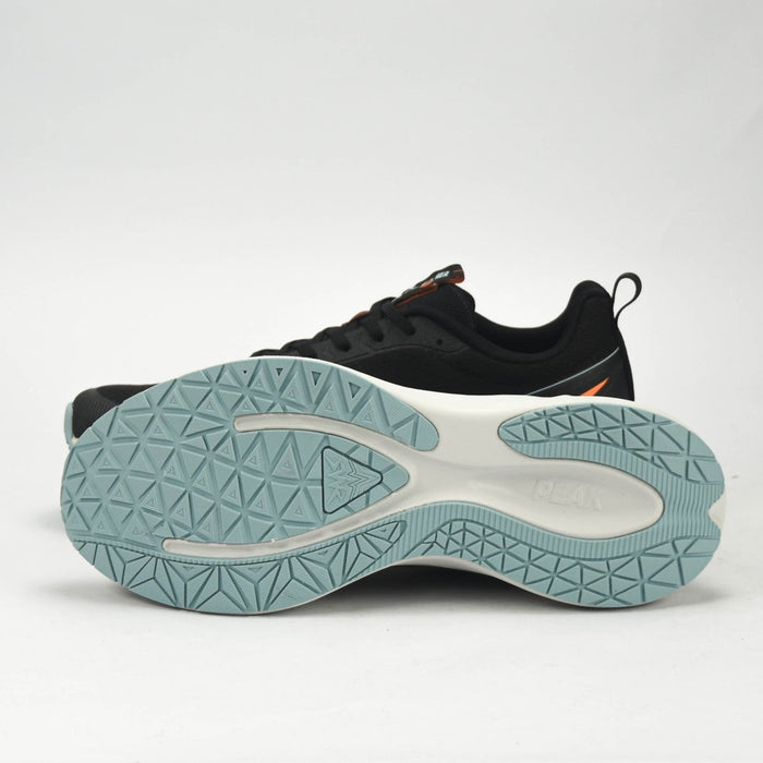 PEAK CUSHION RUNNING SHOES - BLACK/LT.GREY