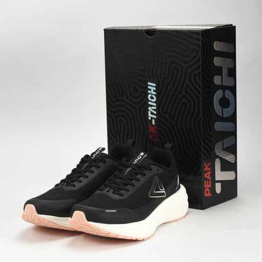 PEAK CUSHION RUNNING SHOES - BLACK/WHITE