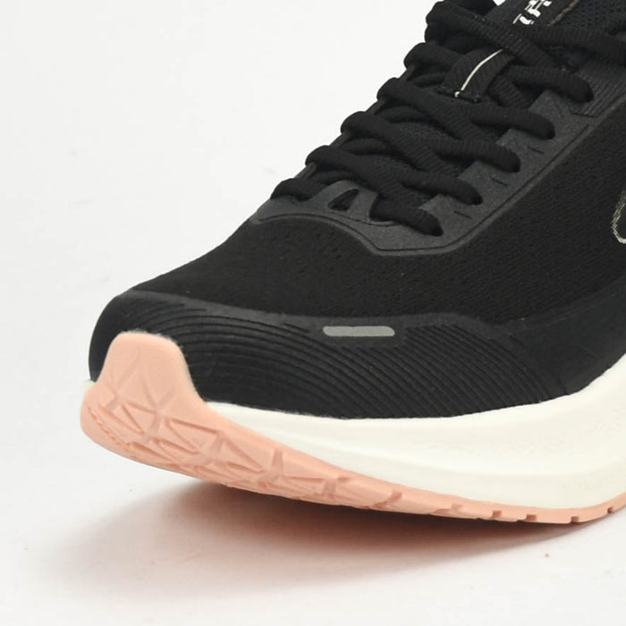 PEAK CUSHION RUNNING SHOES - BLACK/WHITE