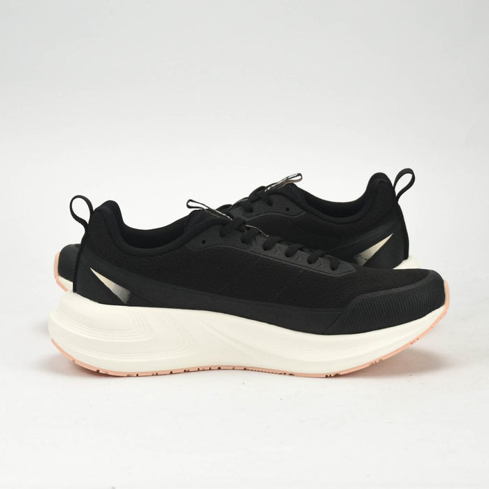 PEAK CUSHION RUNNING SHOES - BLACK/WHITE