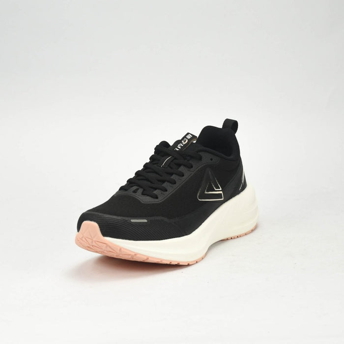 PEAK CUSHION RUNNING SHOES - BLACK/WHITE